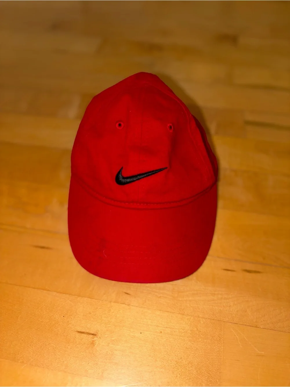 Nike Toddler Red Cotton Swoosh Baseball Cap Red & Black Baseball Cap Hat